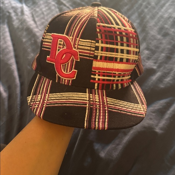 DC Black Snapback Pink, White Plaid Embroidery - Picture 8 of 8